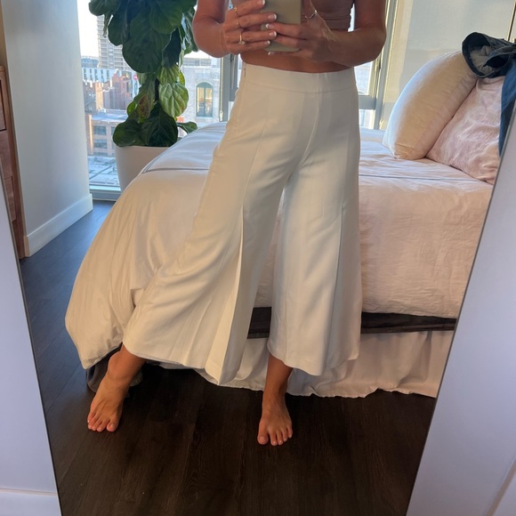 Vince Wool Pleat Front Culottes - Picture 4 of 6